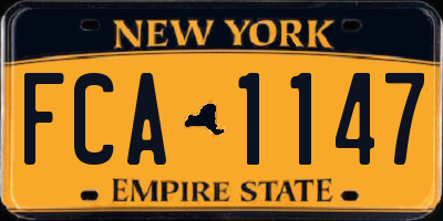 NY license plate FCA1147