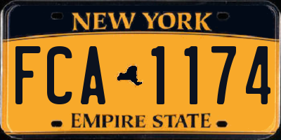 NY license plate FCA1174