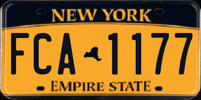 NY license plate FCA1177