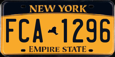 NY license plate FCA1296