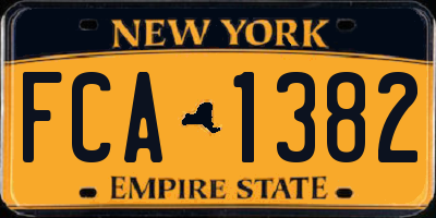 NY license plate FCA1382
