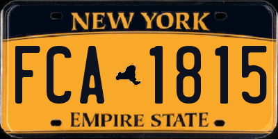 NY license plate FCA1815