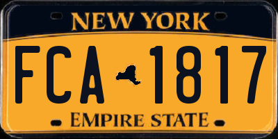 NY license plate FCA1817