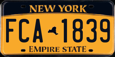 NY license plate FCA1839
