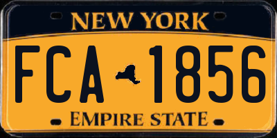 NY license plate FCA1856