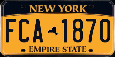 NY license plate FCA1870