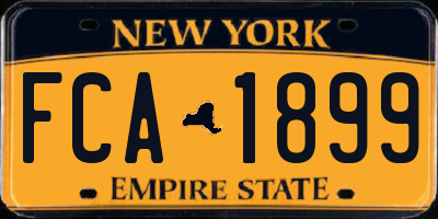 NY license plate FCA1899