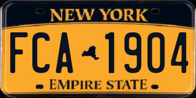 NY license plate FCA1904