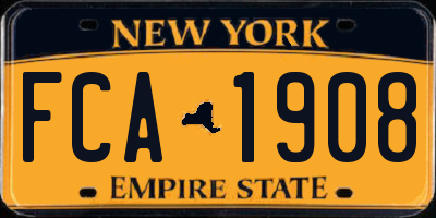 NY license plate FCA1908