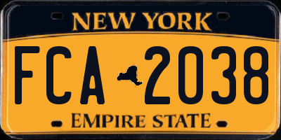 NY license plate FCA2038