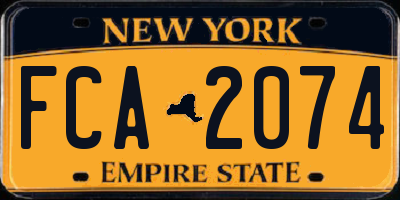 NY license plate FCA2074