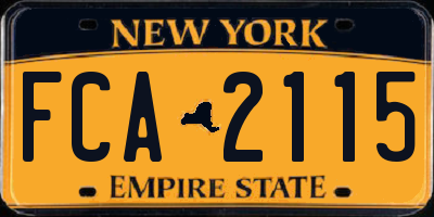 NY license plate FCA2115