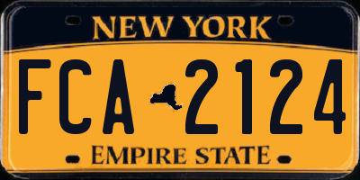 NY license plate FCA2124