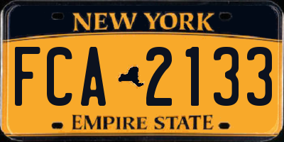 NY license plate FCA2133