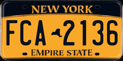 NY license plate FCA2136