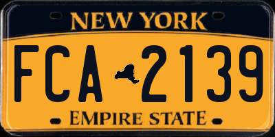 NY license plate FCA2139