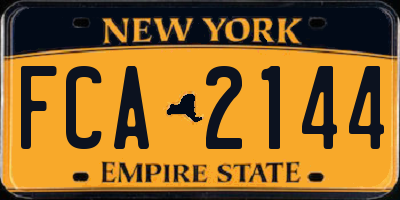 NY license plate FCA2144