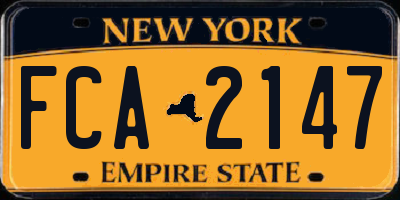NY license plate FCA2147