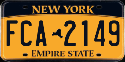 NY license plate FCA2149