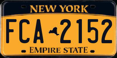 NY license plate FCA2152