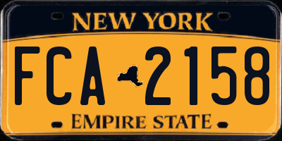 NY license plate FCA2158
