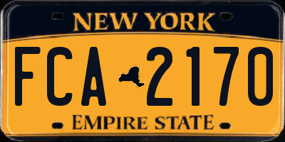 NY license plate FCA2170