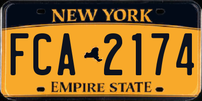 NY license plate FCA2174
