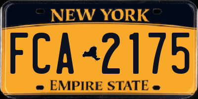 NY license plate FCA2175