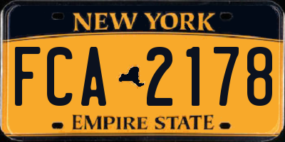 NY license plate FCA2178
