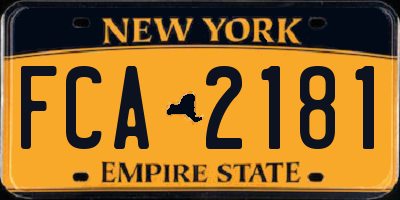 NY license plate FCA2181