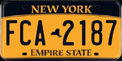 NY license plate FCA2187