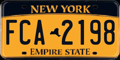 NY license plate FCA2198