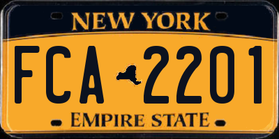 NY license plate FCA2201
