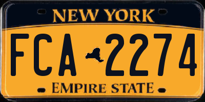 NY license plate FCA2274