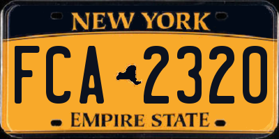 NY license plate FCA2320