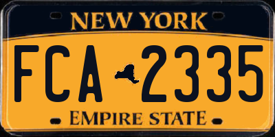 NY license plate FCA2335