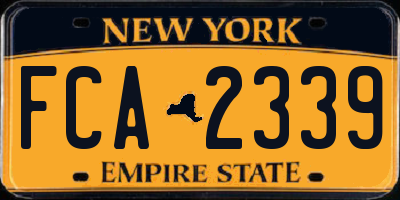 NY license plate FCA2339
