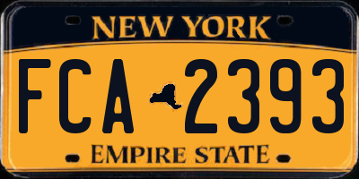 NY license plate FCA2393