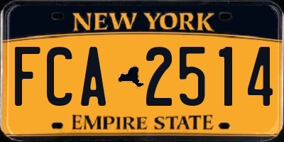 NY license plate FCA2514