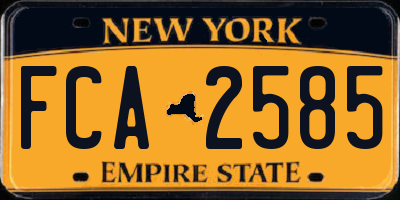 NY license plate FCA2585