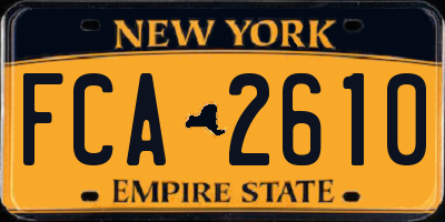 NY license plate FCA2610