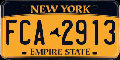 NY license plate FCA2913