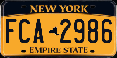NY license plate FCA2986