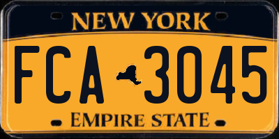 NY license plate FCA3045