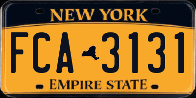NY license plate FCA3131