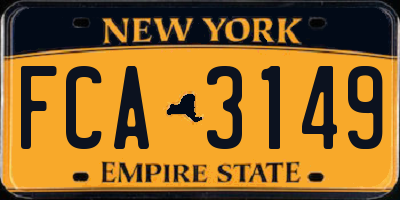 NY license plate FCA3149