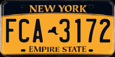 NY license plate FCA3172