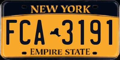 NY license plate FCA3191
