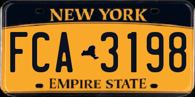 NY license plate FCA3198