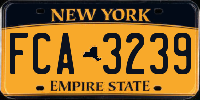 NY license plate FCA3239